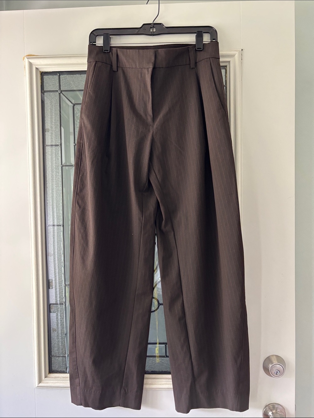 Women’s  Brown Pinstripe Dress trousers.